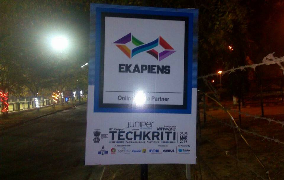 Ekapiens - the reputed media company, started by students of UEM has now successfully worked as the media partner of Techkriti - the IIT Kanpur Technical Festival
