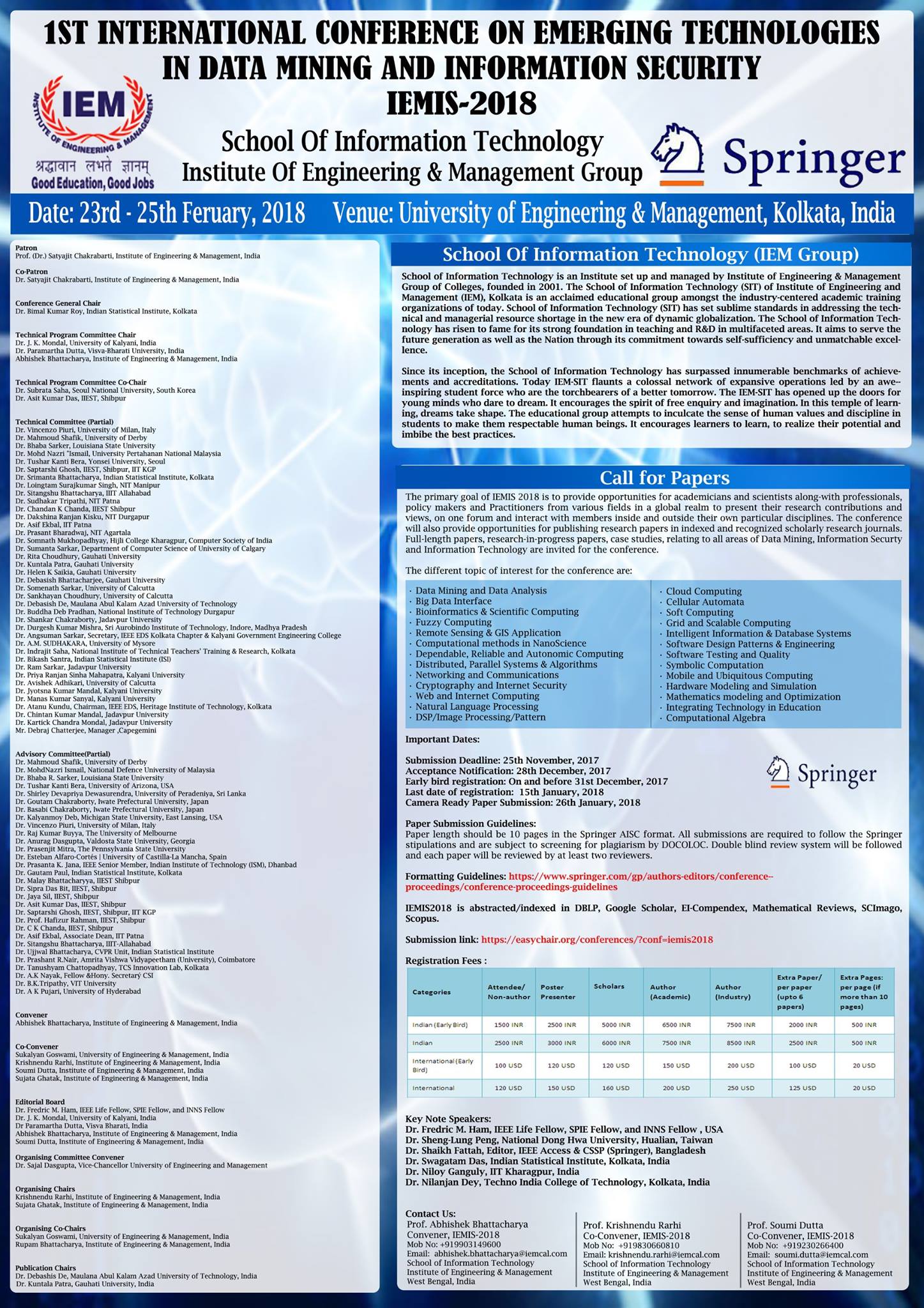 Call for Papers IEMIS2018