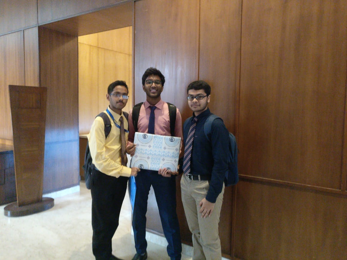 3 Students of IT Department of IEM won the first prize at project competition on cyber security at Cyber Secure Conclave