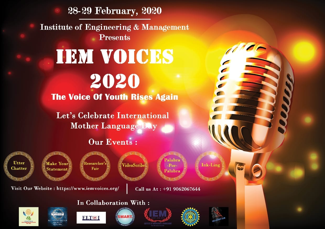 IEM Voices 2020( A Two-Day Language Fest) on 28-29th February at IEM Management House