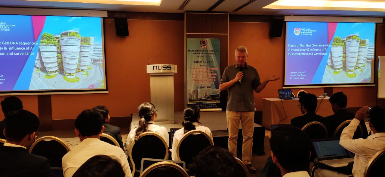 Day 2 second session is being taken by Dr. Joergen Schlundt, Professor, Nanyang Technological University (NTU) on the use of novel DNA sequencing to create a global system to characterize and monitor all microorganisms