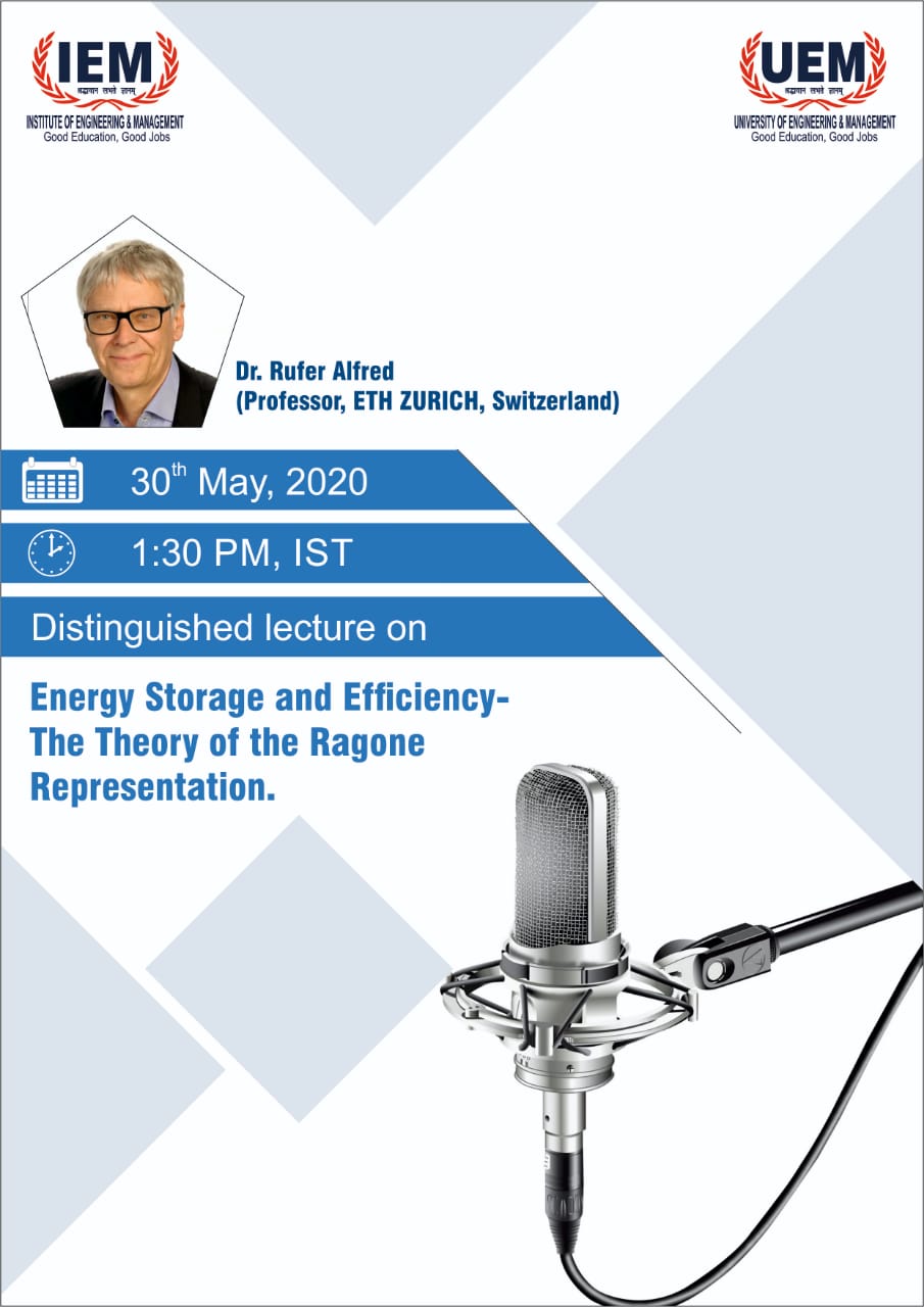 IEM-UEM organised a Distinguished Foreign Lecture by Prof. Alfred Rufer Switzerland on 30th May 2020