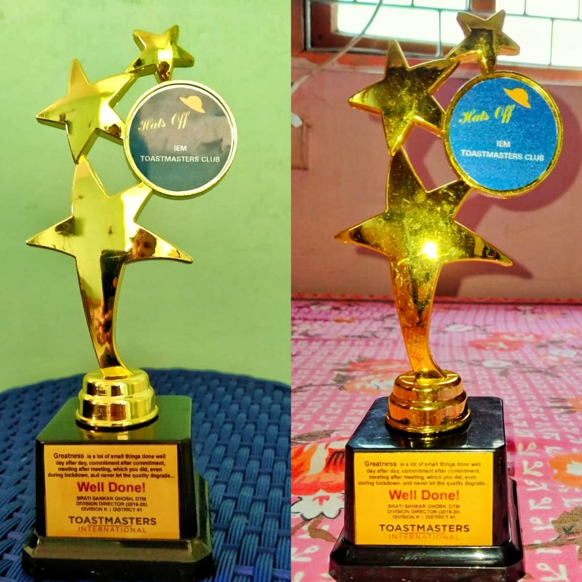 Award received by IEM Toastmasters Club