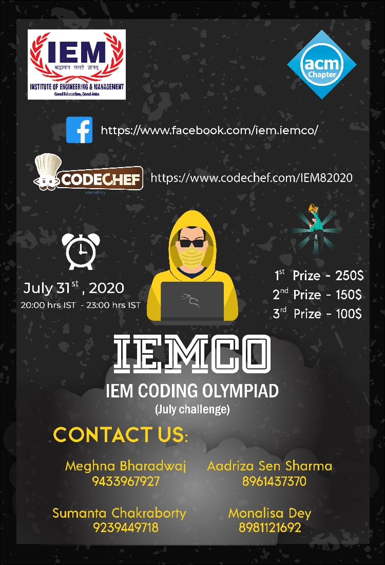 IEMCO Coding Olympiad 2020 July Challenge