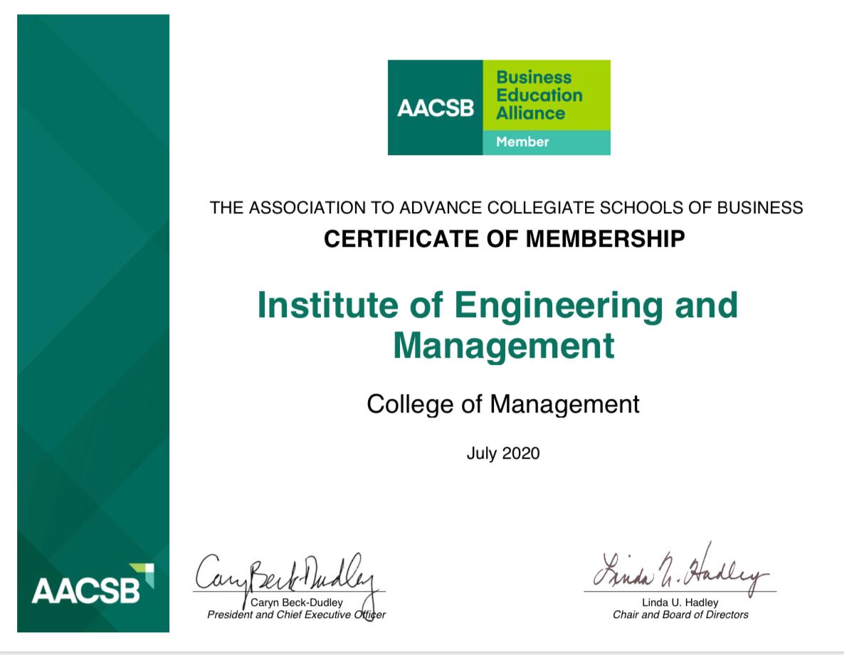IEM is now a proud member of the most prestigious Global Business School alliance - AACSB