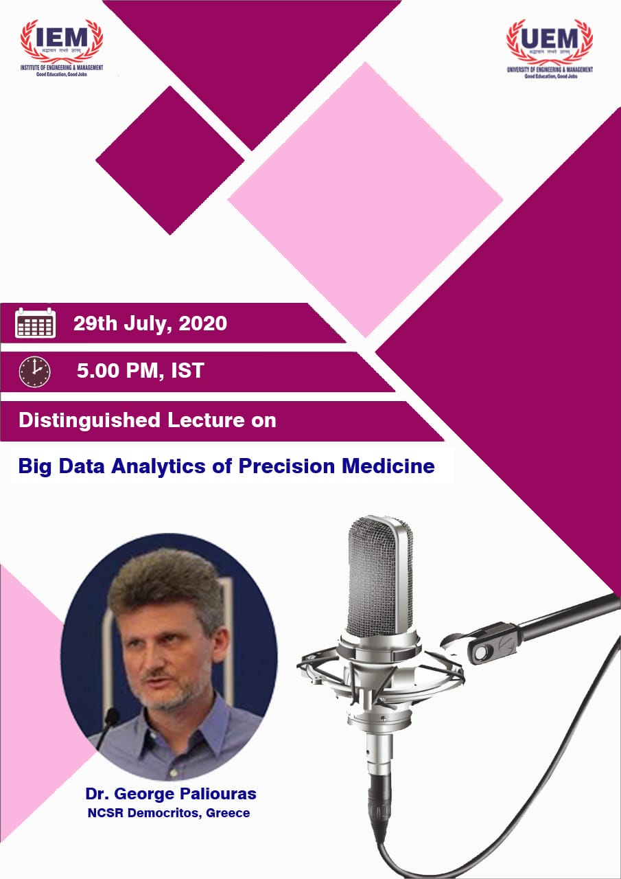 FOREIGN DISTINGUISHED LECTURE by George Paliouras on 29th July 2020 organised by IEM-UEM in association with SMART Society, USA