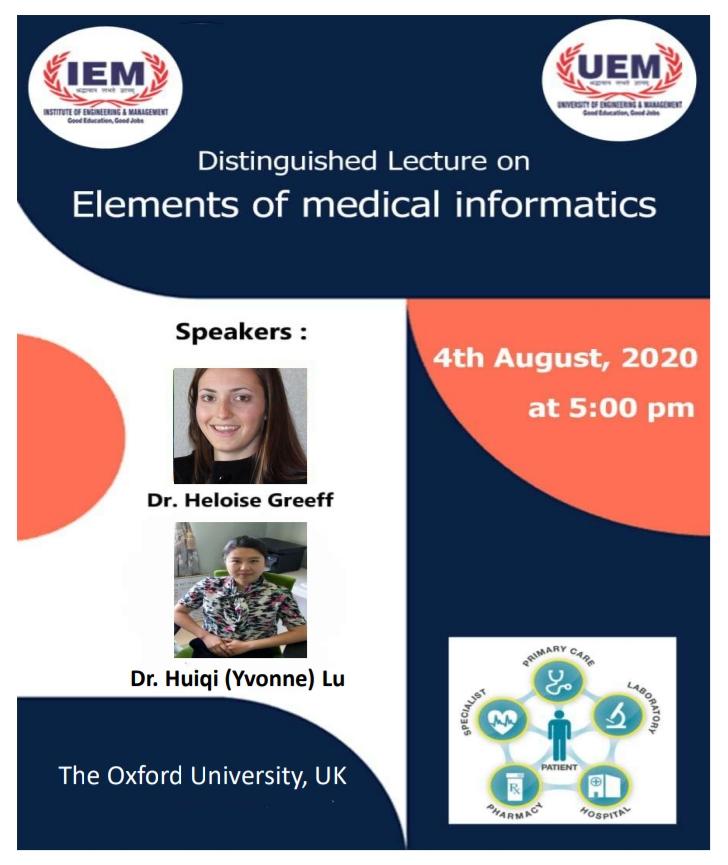 IEM/UEM FOREIGN DISTINGUISHED LECTURE on 4th August 2020