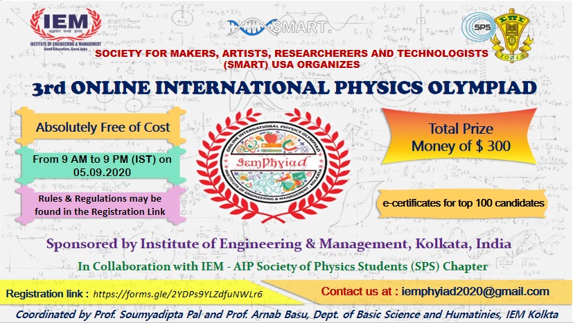 IEMPHYIAD 2020 : 3RD ONLINE INTERNATIONAL PHYSICS OLYMPIAD