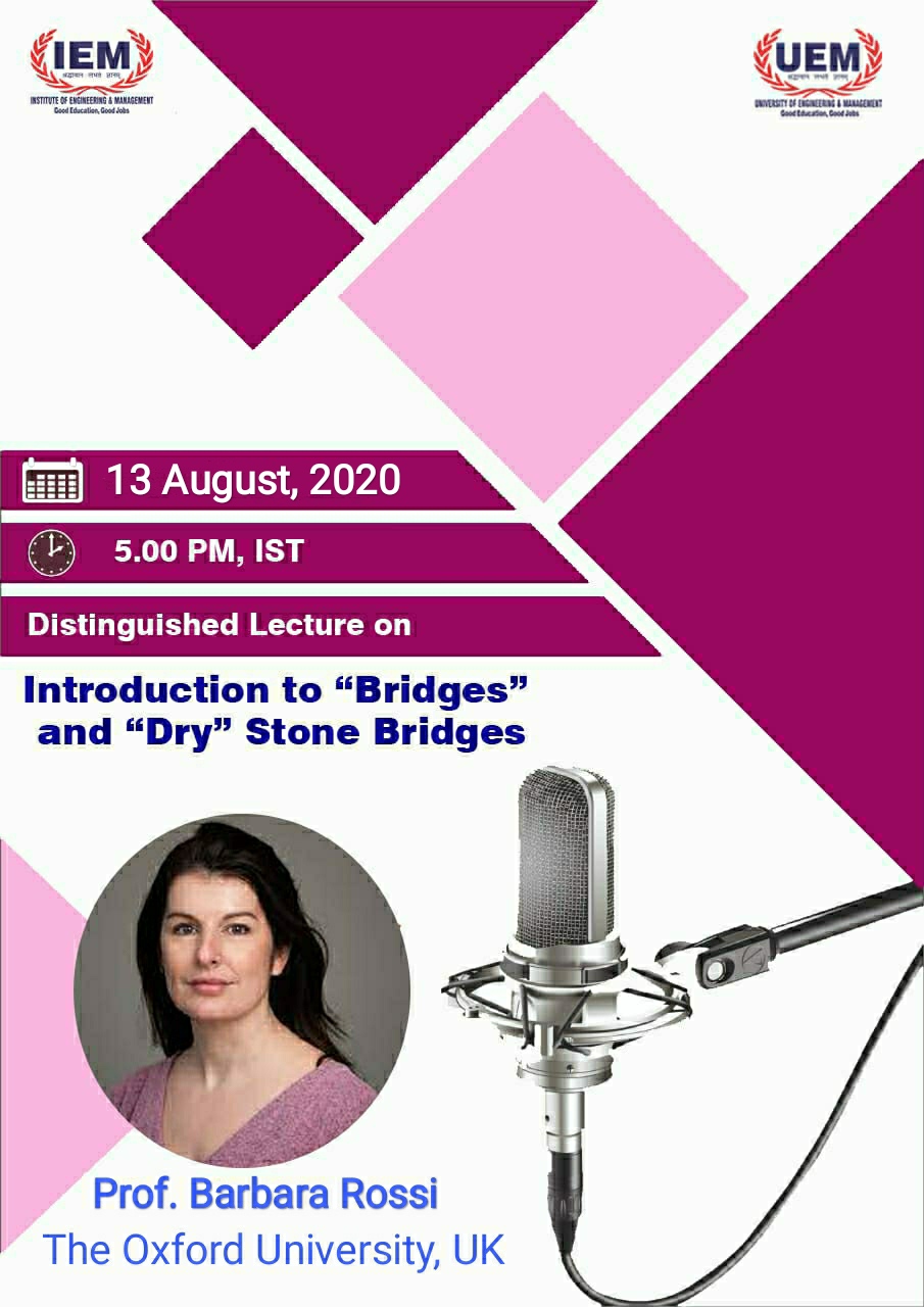 FOREIGN DISTINGUISHED LECTURE by Prof. Barbara Rossi, The Oxford University, UK on 13th August 2020