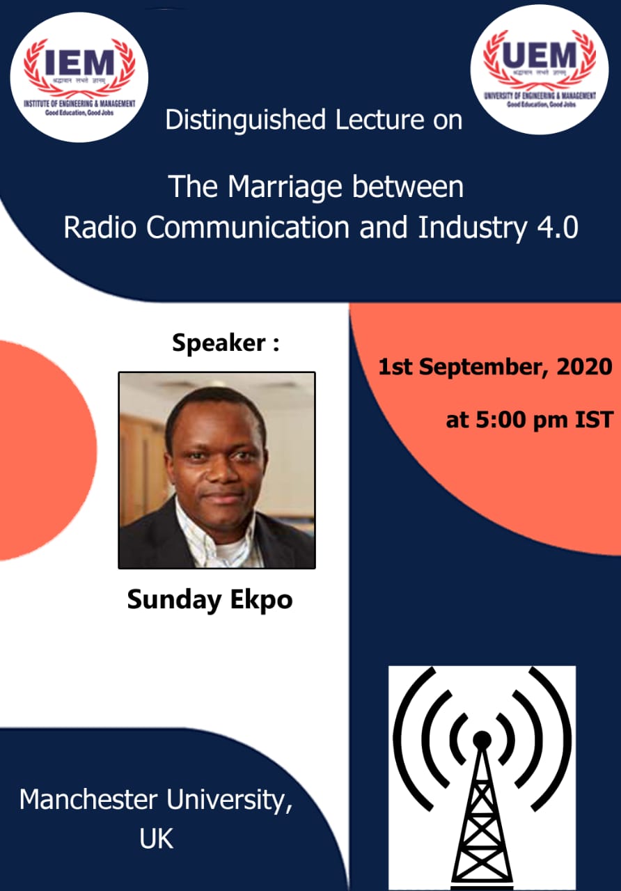 FOREIGN DISTINGUISHED LECTURE by Prof. Sunday Ekpo, Manchester University, U.K on 1st September 2020