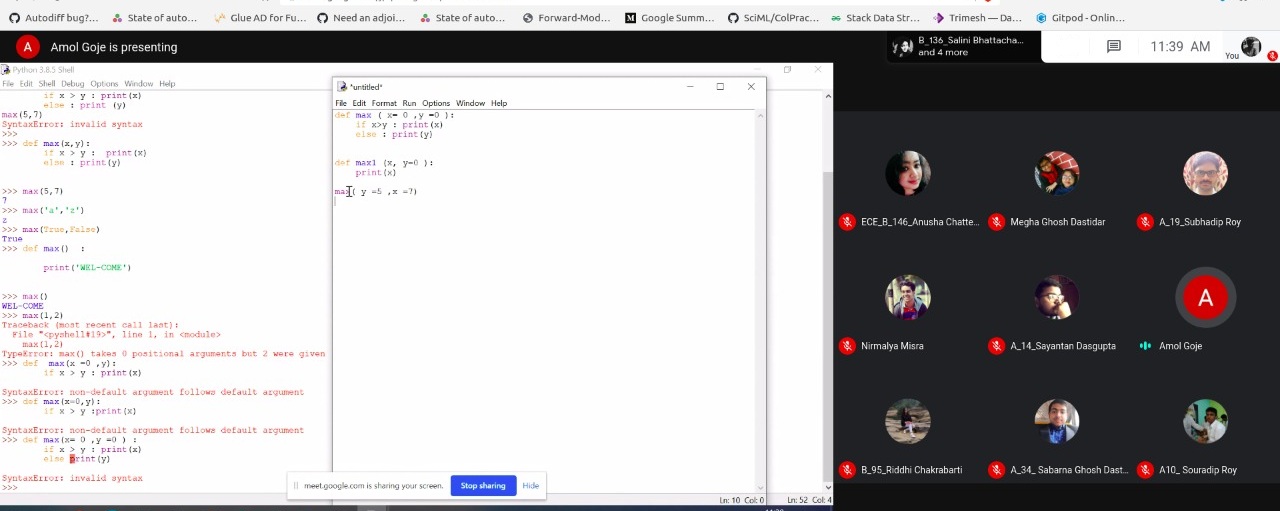 Online interactive session was held from 11am-1:20pm on 12th September 2020 Topic:Basics of Python