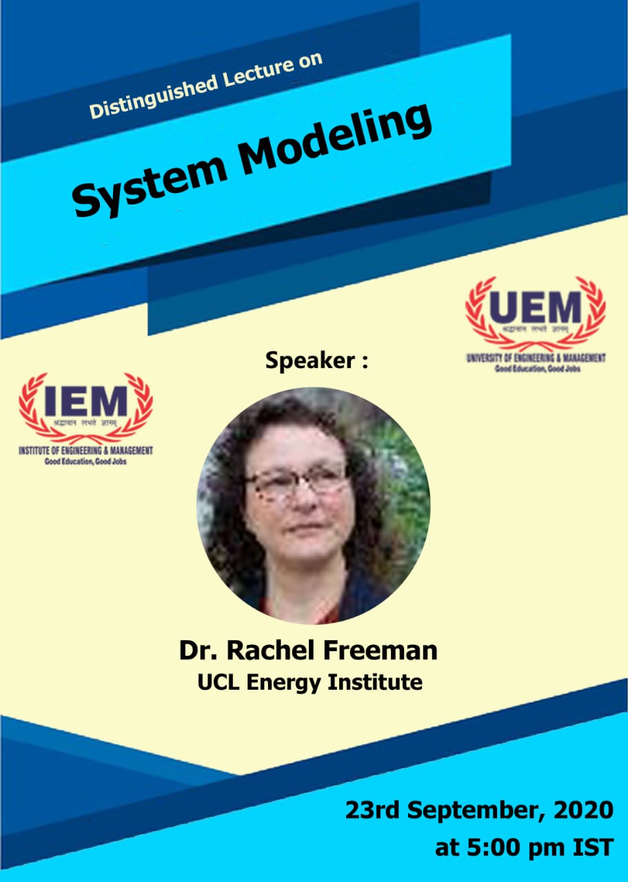 IEM/UEM FOREIGN DISTINGUISHED LECTURE by Dr. Rachel Freeman, Bartlett School Env, Energy & Resources on 23rd September 2020