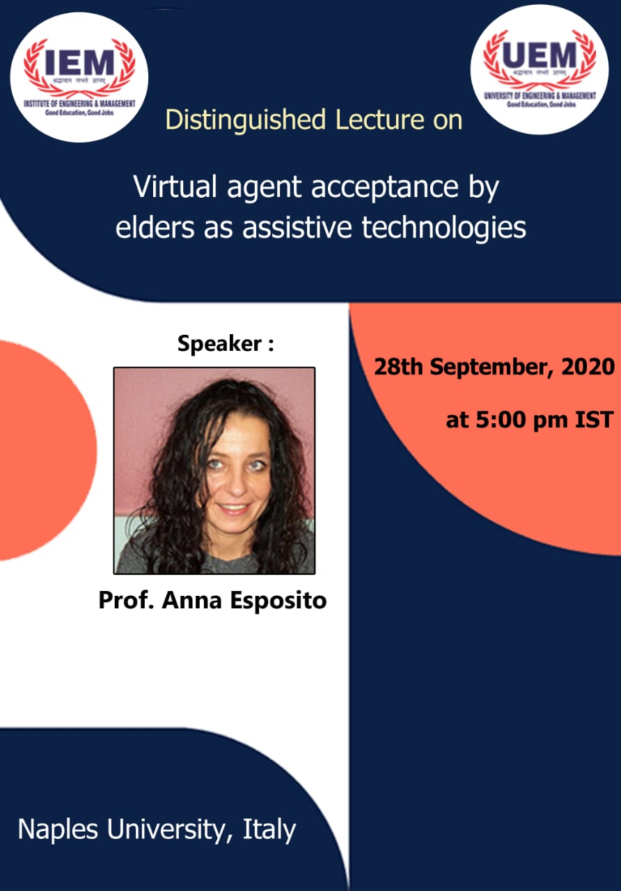 IEM/UEM FOREIGN DISTINGUISHED LECTURE by Dr. Anna Esposito, Seconda  Università di Napili  and International Institute for Advanced Scientific Studies (IIASS)