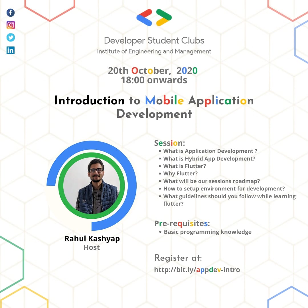 DSC IEM will be hosting its first session on Mobile App Development.