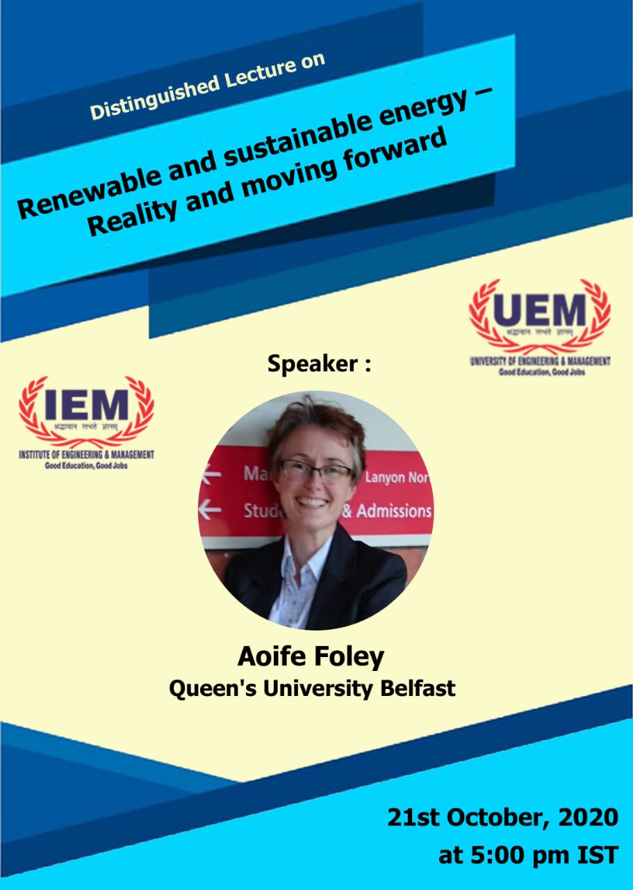 IEM-UEM in Association with SMART Society, USA invites all Alumni, Students, Faculty and Staff to register for and attend IEM/UEM DISTINGUISHED LECTURE
