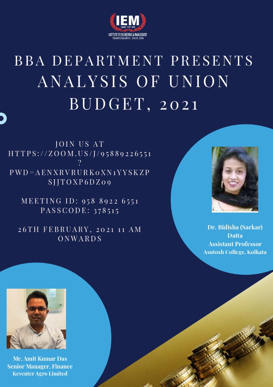 Webinar on “Analysis of Union Budget, 2021”