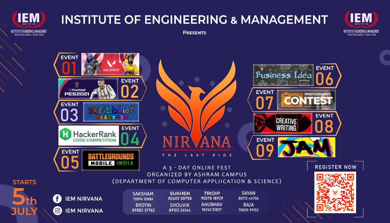 A 3-DAY inter-college fest of Institute of Engineering & Management (IEM)