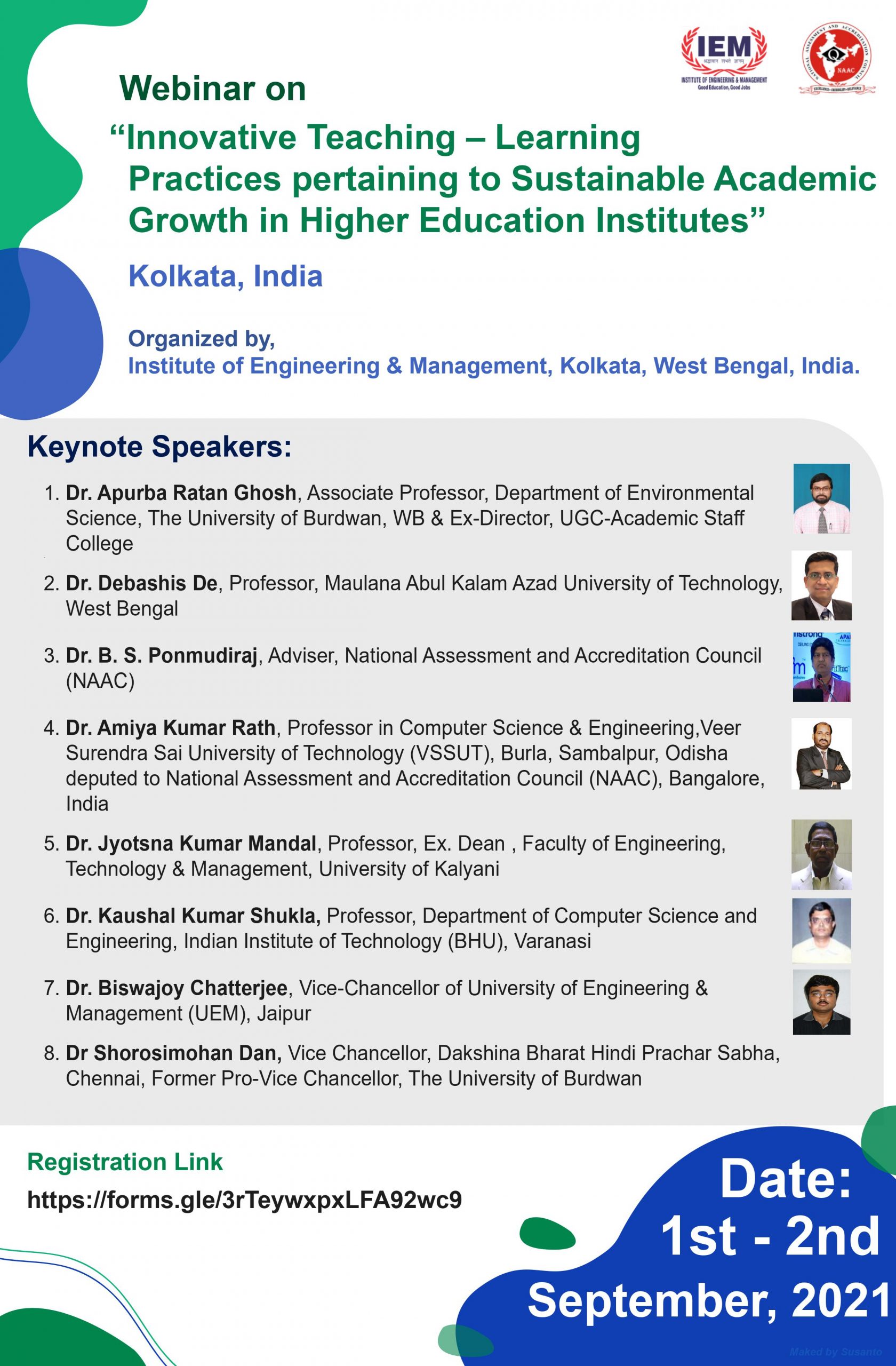 Webinar on “Innovative Teaching – Learn Practices pertaining to Sustainable Academic  Growth in Higher Education Institutes”