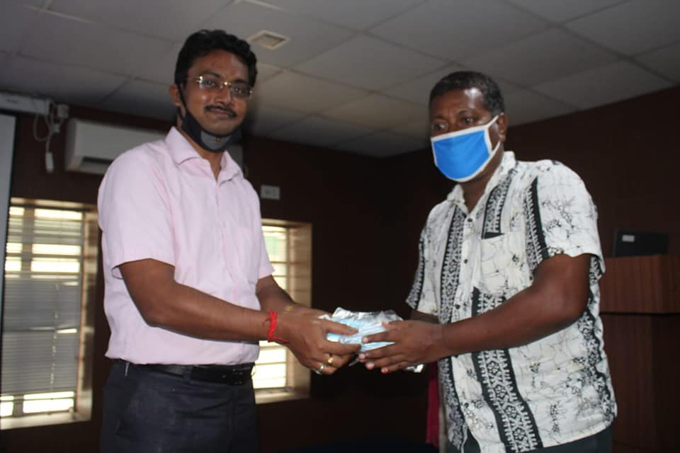 Distribution of Covid 10 Awareness Kit among staff on 30th June, 2020