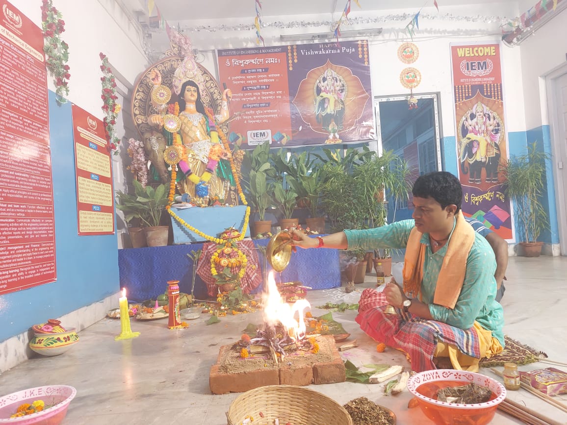 Celebrating Viswakarma Puja at College