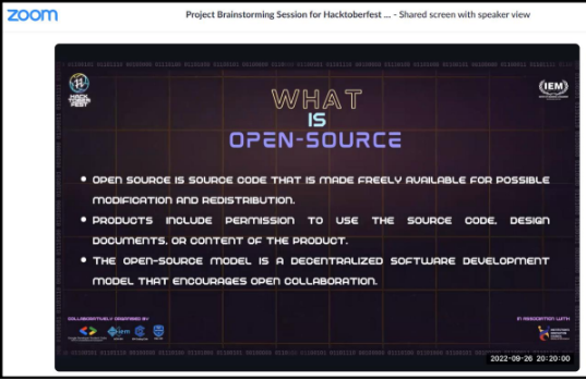 Project Brainstorming Session for Hacktoberfest 2022 –  September 26, 2022