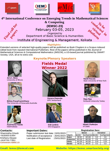 International Conference on Emerging Trends in Mathematical Sciences & Computing (IEMSC-23)