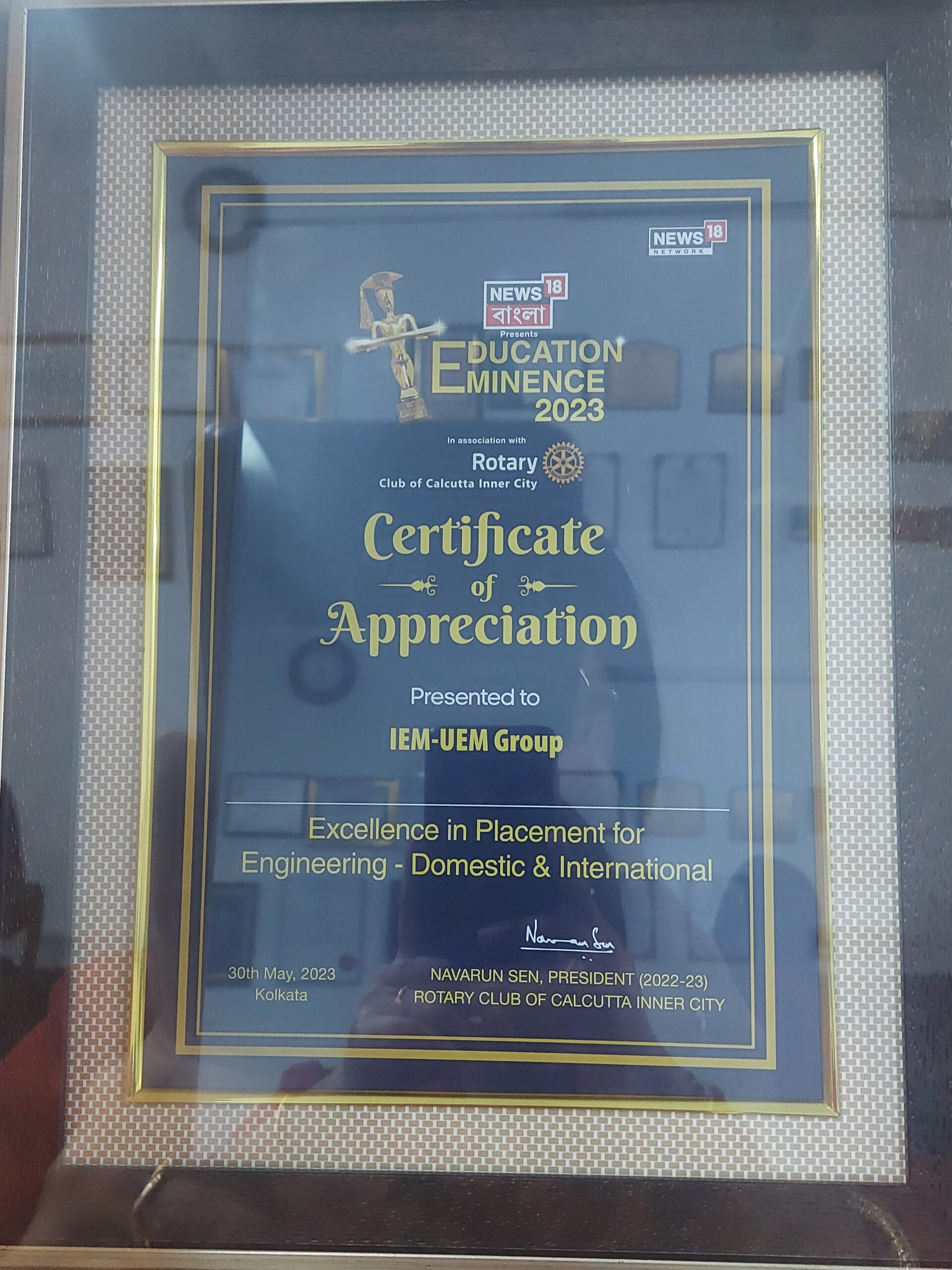 Education Eminence 2023 Award by News18