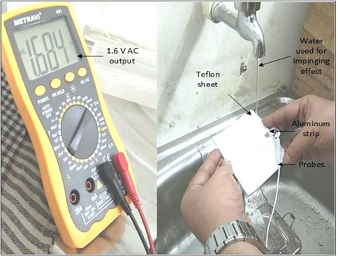 FABRICATION OF A TRIBOELECTRIC ENERGY CELL EMPLOYING VARIOUS SOURCES OF WATER