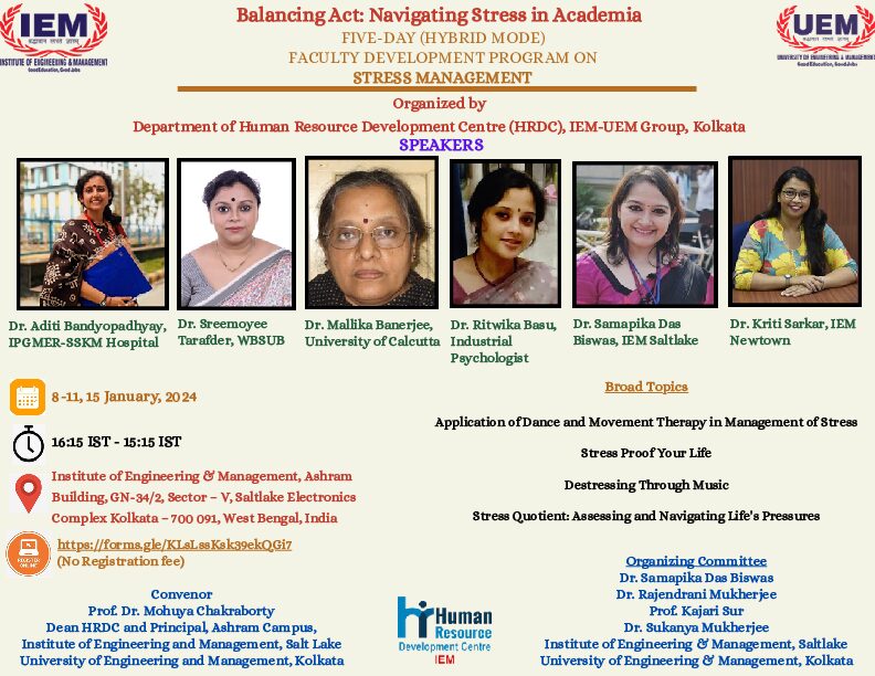 Faculty development program on Balancing Act: Navigating Stress in Academia