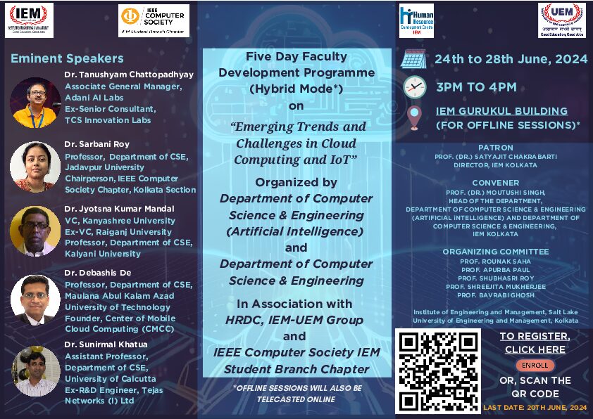 Five-Day Faculty Development Programme on “Emerging Trends and Challenges in Cloud Computing and IoT”