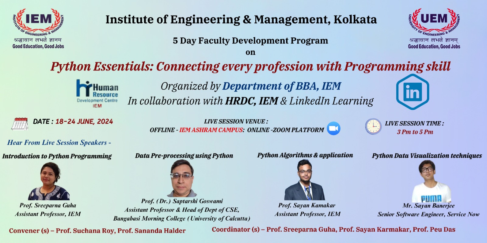 Five Day Faculty Development program on Python Essentials: Connecting every profession with Programming skill