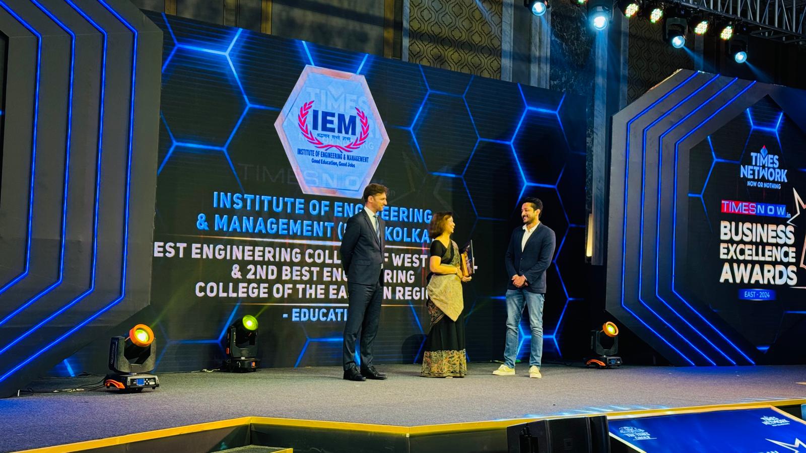 IEM has received Best Engineering College in by Times Now