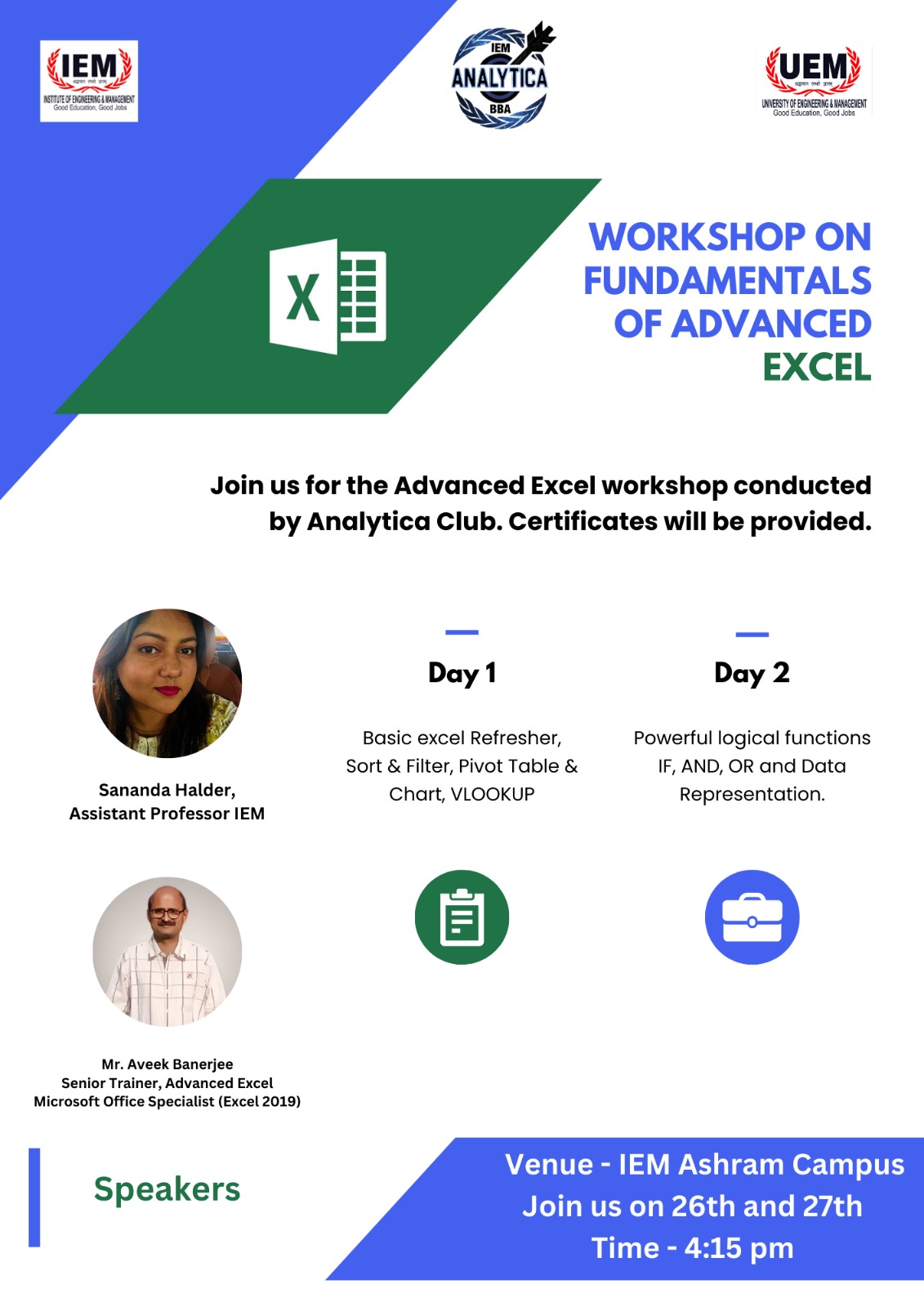 2 day Workshop on Fundamentals of Advanced Excel - IEM Group