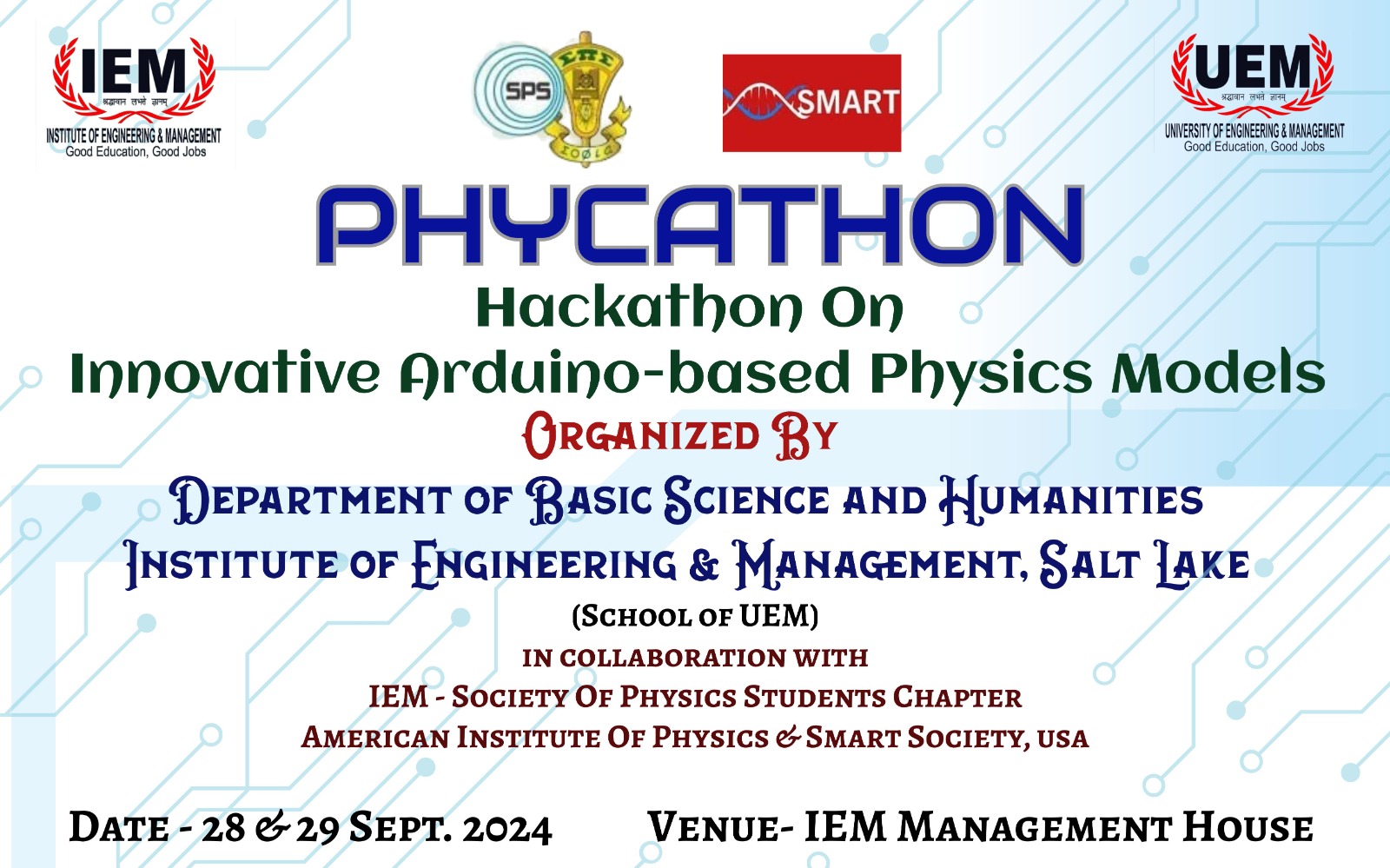 PHYCATHON - HACKATHON ON ARDUINO-BASED INNOVATIVE PHYSICS MODELS - IEM ...